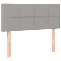 Boxspring met matras stof lichtgrijs 140x200 cm - thumbnail