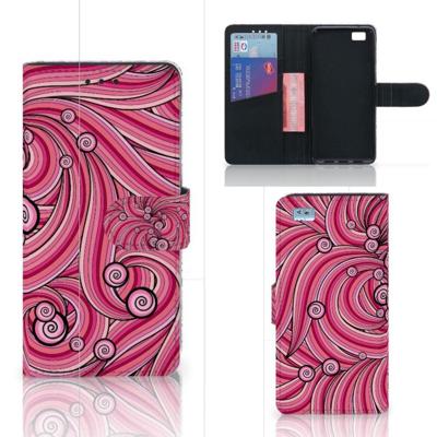 Huawei Ascend P8 Lite Hoesje Swirl Pink Huawei Ascend P8 Lite Hoesje Swirl Pink