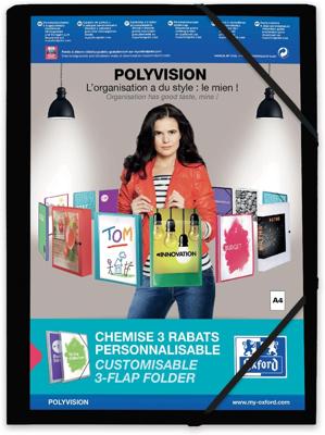 OXFORD Polyvision elastomap, formaat A4, uit PP, zwart