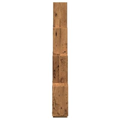 Wandschap kubus 90x15x119,5 cm bewerkt hout oud houtkleurig Wandschap kubus 90x15x119,5 cm bewerkt hout oud houtkleurig