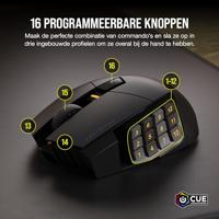 Gamingmuis - Draadloos - CORSAIR - SCIMITAR ELITE RGB Draadloos - 16 programmeerbare knoppen - 150 uur batterijduur - Zwart (CH-9314311-EU) - thumbnail
