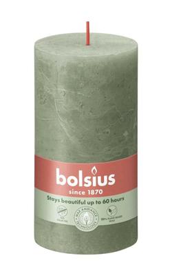 Bolsius shine rustiekkaars 130/68 fresh olive
