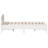 Bedframe met hoofdbord massief grenenhout wit 120x190 cm - thumbnail