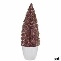 Decoratieve figuren Kerstboom Roze Gouden Plastic 9 x 28 x 9 cm (6 Stuks) - thumbnail