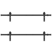 Doos met onderdelen voor schuifdeur 305 cm staal zwart - thumbnail