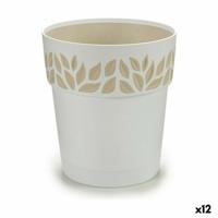 Zelfwaterende bloempot Stefanplast Cloe Wit Plastic 15 x 15 x 15 cm (12 Stuks) - thumbnail