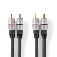 Stereo-Audiokabel | 2x RCA Male - 2x RCA Male | 2,50 m | Antraciet - thumbnail
