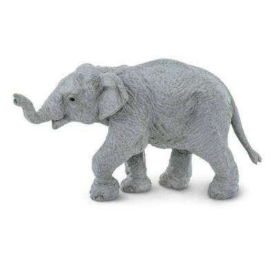Safari wilde dieren Aziatische olifant kalf junior 9,5 cm grijs