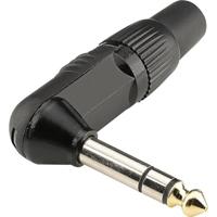 Hicon HI-J63SA06 Jackplug 6,35 mm Stekker, haaks Aantal polen: 3 Zwart 1 stuk(s) - thumbnail