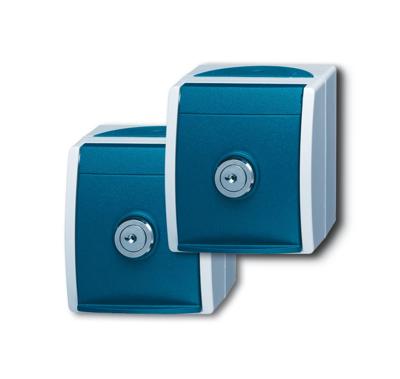 ABB 2CKA002083A0816 Geaard stopcontact IP44 Grijs-wit (RAL 7035), Blauw-groen