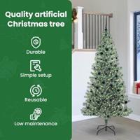VidaXL Kunstmatige kerstboom sneeuw gevlochten met led licht 240 cm - thumbnail