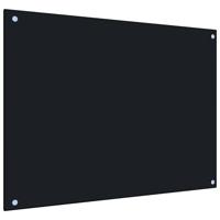 VidaXL Spatscherm keuken 80x60 cm gehard glas zwart - thumbnail
