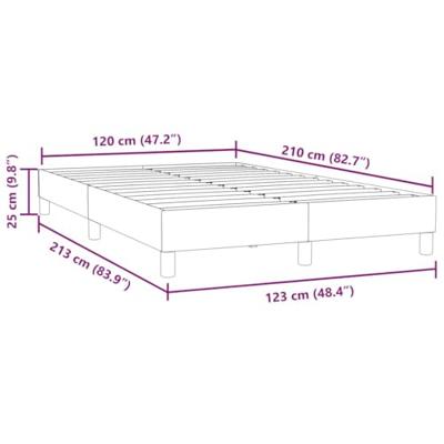 Boxspring zonder matras fluweel lichtgrijs 120x210 cm
