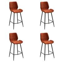 Bronx71 Velvet barkruk Toby koper 71 cm - Barkrukken set van 4 - thumbnail