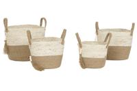 Basket spelset Home ESPRIT Natuurlijk Lichtbruin Jute Maïsvezel Modern 40 x 40 x 41 cm - thumbnail