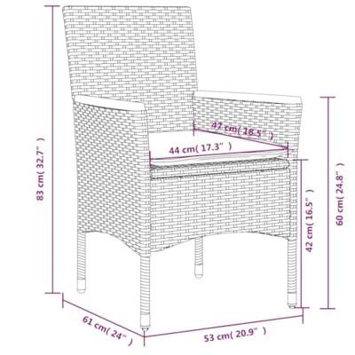 7-delige Tuinset met kussens poly rattan en glas beige - thumbnail