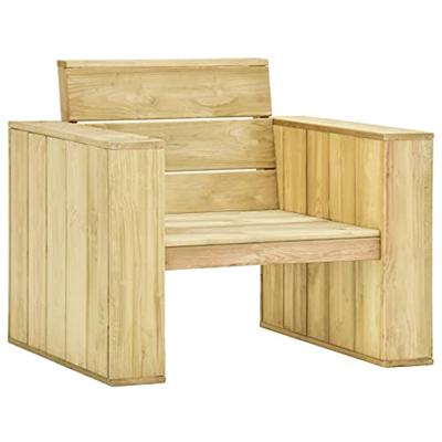 Tuinstoelen 2 st met crème kussens geïmpregneerd grenenhout