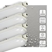 4 PACK - LED&apos;s Light Pro TL armatuur compleet 60 cm - Waterdicht - 2400 lm - thumbnail