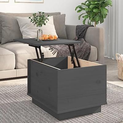 Salontafel 40x50x35 cm massief grenenhout grijs