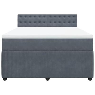 Boxspring met matras fluweel donkergrijs 160x200 cm