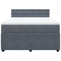 Boxspring met matras fluweel donkergrijs 160x200 cm - thumbnail
