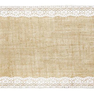 Jute Tafelloper met Kanten Rand (2,75m)