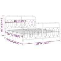 Bedframe met hoofd- en voeteneinde metaal zwart 183x213 cm - thumbnail