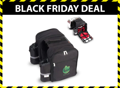 Toppoint Dubbele picknick fietstas - 40 x 14 x 32 cm - Zwart