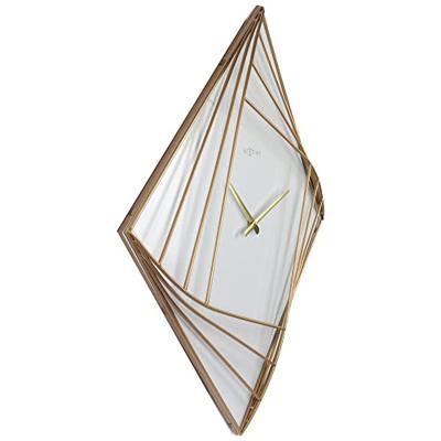 NeXtime NE-3268 Turning Square Wandklok Groot 85 cm Goud/Wit/Metaal NeXtime NE-3268 Turning Square Wandklok Groot 85 cm Goud/Wit/Metaal