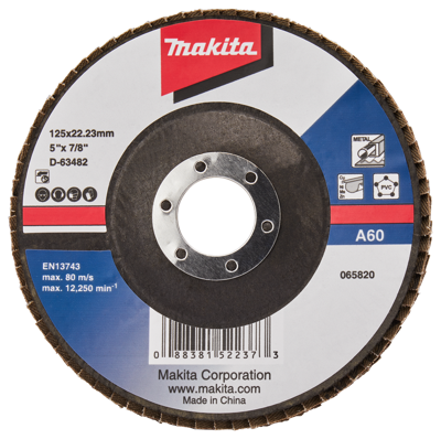 Makita Accessoires Lamellenschuurschijf 125mm A60 - D-63482-10 - D-63482-10 Makita Accessoires Lamellenschuurschijf 125mm A60 - D-63482-10 - D-63482-10