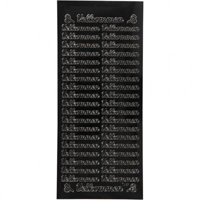 Creativ Company Stickers, velkommen, vel 10x23 cm, zwart, 1 vel