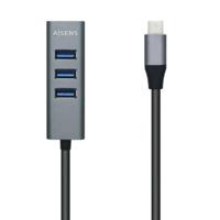 AISENS A109-0508 HUB USB 3.1 USB-C, USB-C/M-4xType A/H, grijs, 15 cm - thumbnail