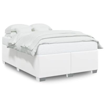 Bedframe kunstleer wit 140x190 cm