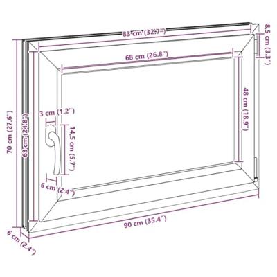 Kelderraam "RISOR" 90x70 cm draai-kiep DIN rechts antraciet