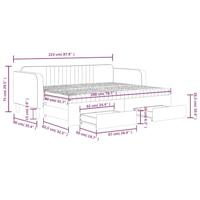 Slaapbank met onderschuifbed en lades 80x200 cm fluweel roze - thumbnail