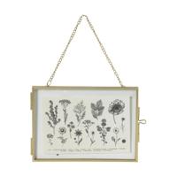 Fotolijst aan ketting liggend - goudkleurig - 15x10 cm - thumbnail