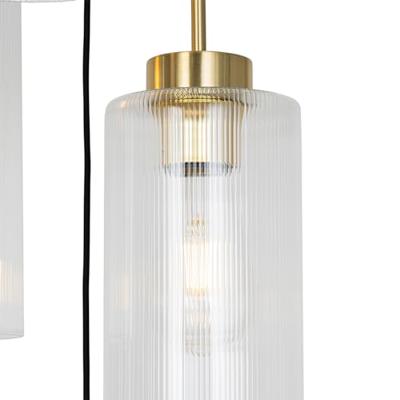 QAZQA Art Deco hanglamp goud met glas 7-lichts - Laura