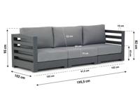 Santika Phantom lounge tuinbank 3-delig - thumbnail