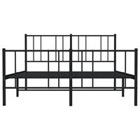 Bedframe met hoofd- en voeteneinde metaal zwart 160x200 cm - thumbnail