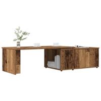 Salontafel 150x50x35 cm bewerkt hout oud houtkleurig - thumbnail