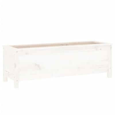 VidaXL Plantenbak verhoogd 119,5x40x39 cm massief grenenhout wit