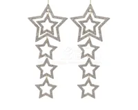Kerstornament Ster Glitters Plastic 22cm 2st - thumbnail