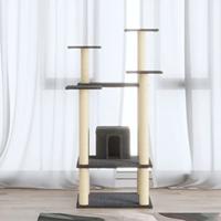 VidaXL Kattenkrabpaal met sisal krabpalen 110 cm donkergrijs - thumbnail