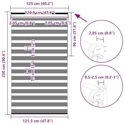 VidaXL Zebra rolgordijn 125x230 cm stofbreedte 120,9cm polyester bruin VidaXL Zebra rolgordijn 125x230 cm stofbreedte 120,9cm polyester bruin