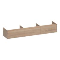 Brauer Embrace - Onderkast - 220 cm - met 3 Softclose Lades Greeploos en 0 cm - Sifon Uitsparingen - Lamellen Eiken Naturel - thumbnail