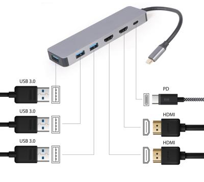 CABLEXPERT USB Type-C Docking met Power Delivery 100W 3-in-1 (HUB + HDMI + PD 3.0) Merk