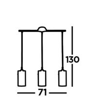 Searchlight Eetkamer hanglampDuo 2 - 3303-3SM - thumbnail