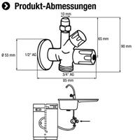 Cornat Wasmachine Hoekstopkraan 1/2 Ch - TEC304501 - thumbnail