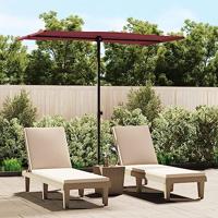 VidaXL Parasol met aluminium paal 180x110 cm bordeauxrood - thumbnail