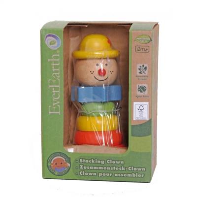 Everearth stapelclown van hout 13 cm groot Everearth stapelclown van hout 13 cm groot